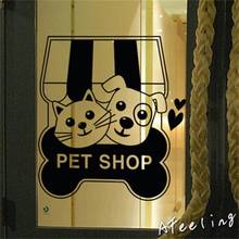 Loja de vidro janela etiqueta da porta gato cão comida de estimação loja sinal cartaz do animal de estimação salão de beleza adesivo anúncio sinal de boas-vindas adesivo de parede loja 2024 - compre barato