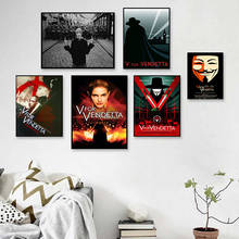 Clássico hackers filme v para vendetta lona pintura cartaz impressão da parede casa decoração da tela cartaz 2024 - compre barato