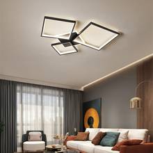 Modern Square Ceiling Lamp for Living Room Bedroom Study Kitchen Golden Chandelier Dimmable Indoor Decorative Lighting Fixtures 2024 - buy cheap