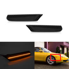 2x Smoked Lens Front Amber Led Side Marker Lights For Porsche 911 Boxster Type 986 1996-2004 Auto Indicator Lamps