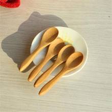 Mini Cucharas pequeñas de madera para niños, cuchara de condimentos de 9,2x2,0 cm, 5 piezas 2024 - compra barato