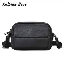 Kudian urso bolsa pequeno masculina de ombro pu couro flap bolsa mensageiro masculina para telefone preta bolsa de aba fashion bixfion pm49 2024 - compre barato