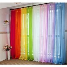 Cortinas de chiffon de cor sólida 7/200*100 cm, cortinas de tule para banheiro, chuveiro, painel da janela, quarto 2024 - compre barato