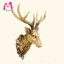 [MGT]Big Deer Head Statue Decoration Accessories 3D Animal Abstract Sculpture Wall Hang Decor Christmas Statue Living Room Mural 2024 - buy cheap