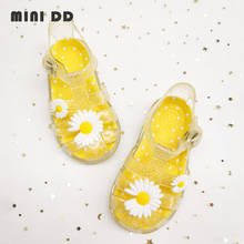 Mini dd sandália infantil de verão 2021, novo, com margaridas, flor, coreana, geleia, sapatos de praia, dd016 2024 - compre barato
