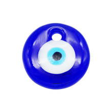 Julie wang 1 pçs 30mm redondo turco azul mal olho encantos plana volta acrílico pingente pulseira liga jóias fazendo acessório 2024 - compre barato
