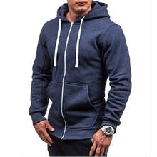 Sudadera ajustada de manga larga para hombre, ropa con capucha gruesa, cálida, con cremallera, talla grande 3xl, Otoño e Invierno 2024 - compra barato