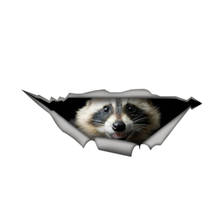 Lifelike Car Sticker 3D Raccoon Animal Accessories Car Window Cover Scratches Waterproof PVC 13cm X 5cm 2024 - buy cheap