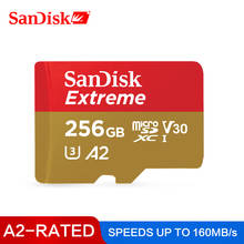 SanDisk-tarjeta Flash TF de 256GB, 64GB, SDXC, MicroSD de UHS-I, U3, Class10, V30, A2, para Gopro 4K, UHD, vídeo 2024 - compra barato