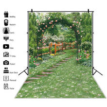 Spring Scenic Backdrops Garden Grassland Blooming Peogola Photography Backgrounds Baby Portrait Photocall Wedding Photophone 2024 - buy cheap