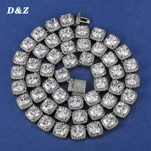 D & Z-collar de cadena de tenis para hombre, accesorio de alta calidad, de 10MM, de gran tamaño, ostentoso CZ, joyería de moda Hip Hop de 18" 2024 - compra barato