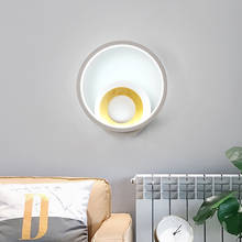 Modern LED Gray Ring Wall Light Scandinavian Round Aluminum Lamp Wood Circle Acrylic Lighting for Indoor Home Loft Bedroom Room 2024 - buy cheap