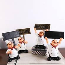 Chef Model Ornaments Resin Crafts Statue Welcome Figurine Blackboards Model Cook Home Kitchen Restaurant Bar Coffee Decor Gift 2024 - buy cheap