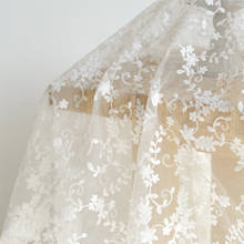 High quality Organza tissu White Embroidery fabric Wedding dress background cloth curtain tablecloth DIY tissus 2024 - buy cheap