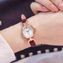 Reloj de pulsera de cuarzo Simple para mujer y niña, Mini relojes de esfera fina con correa de cuero PU, novedad 2024 - compra barato