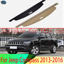 Cubierta de carga trasera de aluminio y lona para Jeep Compass, Protector de seguridad para pantalla de maletero, accesorios de sombra, 2013-2016 2024 - compra barato