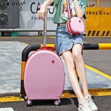 20''Rolling luggage set Student's trolley suitcase on wheels kid's Cartoon Cute rounded luggage for Girls Carry on suitcase 2024 - buy cheap