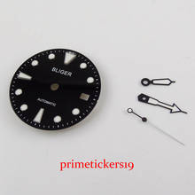 Bliger-esfera de reloj de ventana con fecha negra, 28,5mm, reloj blanco y negro, ajuste manual, movimiento MIYOTA 2024 - compra barato