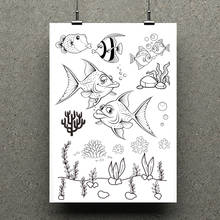 AZSG Fish / Bubbles / Aquatic Grass Clear Stamps For Scrapbooking DIY Clip Art /Card Making Decoration Stamps Crafts 2024 - buy cheap