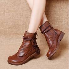 Women New Ankle Boot 2020 Fashion Genuine Leather Women Shoes Retro comfortable Martin boots High Quality Cool Shoes Footwear 2024 - buy cheap