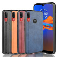 Для Motorola Moto E6 Plus Роскошный чехол из искусственной кожи с линиями сзади противоударный чехол для Moto E6 Plus E 6 E6Plus чехол для телефона 2024 - купить недорого