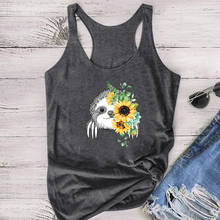 Camisetas sin mangas con estampado De girasoles para Mujer, Tops sin mangas para Mujer, chaleco gráfico bonito, Ropa De talla grande 2024 - compra barato