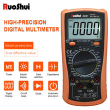 Ruoshui 890d multímetro digital de alta precisão multitester display digital backlight desligamento automático 20000 uf com verdadeiro rms 2024 - compre barato