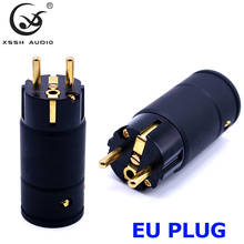 YIVO XSSH Audio Grade Black Metal Shell Gold Plated Pure Copper 3 2 Pins Grounding Electric US EU IEC AC Female Male Power Plug 2024 - buy cheap
