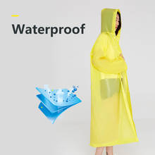 Дождевик для женщин и мужчин, непромокаемый плащ с капюшоном, пончо синего цвета 2024 - купить недорого
