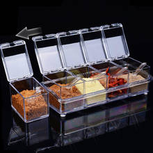 4pcs/set Transparent Seasoning Box Rack Spice Pots Storage Container Cruet Seasoning Jars Spice Pantry Kitchen Utensils 2024 - buy cheap