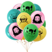 10/12pcs Japan Anime Demon Slayer Theme Latex Balloons Kimetsu No Yaiba Balloon Baby Shower Kids Birthday Gift Party Decorations 2024 - buy cheap