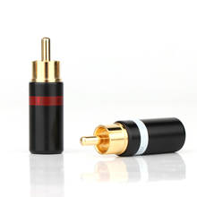 Plugue rca banhado a ouro hifi, 4 peças, plug rca de áudio, conector de soquete de alta qualidade 2024 - compre barato