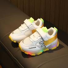 Child Sport Shoes Spring Luminous Fashion Breathable Kids Boys Net Shoes Girls Anti-Slippery Sneakers With Light Running Shoes 2024 - buy cheap