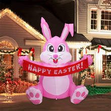 Conejo de pascua inflable gigante con luz LED para niños, decoraciones para césped, juguetes al aire libre, feliz día de Pascua, regalos para niños 2024 - compra barato