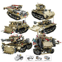 City High-tech Remote Control Tank Assault Truck Building Blocks Model Military Remote RC Car WW2 Tank Bricks Toys For Children 2024 - buy cheap
