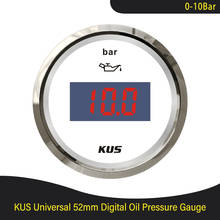 New KUS 2" Marine Auto LCD Digital Oil Pressure Gauge Sensor 52mm Meter 0-10 BAR 0-145PSI for Boat Car Truck RV 2024 - buy cheap
