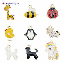 9pcs Mixed Enamel Animals Cute Necklace Pendan Earrings Accessories Necklace Bracelet Anklet Choker DIY Jewelry Cow Ladybug cat 2024 - buy cheap