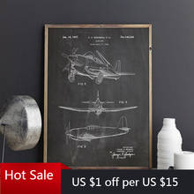 Airplane Patent Print Plane Artwork Aviation Canvas Painting Wall Art Vintage Blueprint Posters Aesthetic Room Decor Picture Gif 2024 - buy cheap