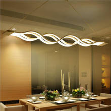 Lustre estilo nórdico com ondulação, 85-260v, preto e branco, iluminação para sala de estar, sala de jantar, gabinete 2024 - compre barato