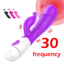 Consolador vibrador de silicona para mujeres, estimulador de clítoris Vaginal realista, masturbador de punto G, juguete sexual AV Rabbit 2024 - compra barato