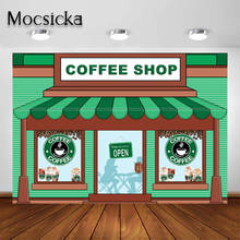Mocsicka Coffee Shop Backdrop for Photography Baby Children Coffee Theme Birthday Party Background for Photoshoot Photo Studio 2024 - buy cheap