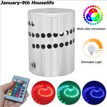 RGB Spiral Hole LED Wall Light Effect Wall Lamp With Remote Controller Colorful Wandlamp For Party Bar Lobby KTV Home Decoration 2024 - buy cheap