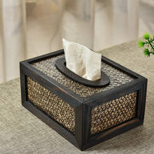 Newanual caixa de tecido, 1 peça, suporte de madeira do sudeste asiático, decoração para casa, armazenamento de presentes, frete grátis 2024 - compre barato