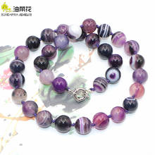 Natural Purple Agates Stone 6-12mm Round Beads Necklace Charm Woman Girl Jewelry Banquet Christmas Gift Handmade Exquisite 2024 - buy cheap