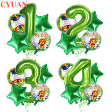 Globos con números de animales para fiesta de Cumpleaños de Niños, decoraciones de Safari, jungla, globos de helio, decoración de primer cumpleaños para Baby Shower 2024 - compra barato