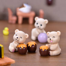 Zocuku estatueta de urso para crianças, 1 peça de ornamento em miniatura para decoração de crianças 2024 - compre barato