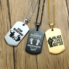Fist Black Lives Matter Necklace Hip Hop Stainless Steel Pendant Necklaces African American Protest Jewelry Accessories 2024 - buy cheap