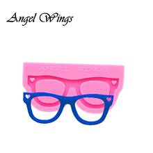 Llaveros brillantes con forma de gafas, moldes de silicona para joyería DIY, molde de resina epoxi, personalizado DY0157 2024 - compra barato