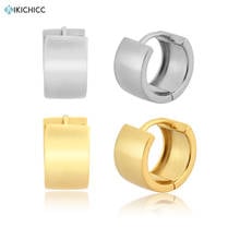 Kikichicc-pendientes de plata de ley 925 para mujer, aretes grandes con forma de cara, de 10,5mm, cuadrados, lisos, Rock, Punk 2024 - compra barato