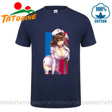 Waifu Material Conduta Obscena T-Shirt Hentai Anime New Homens Moda Red & Blue Sexy Tentação Anime Enfermeira Peituda camiseta streetwear 2024 - compre barato